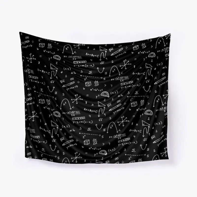 Math Wall Tapestry (Chalkboard Style)